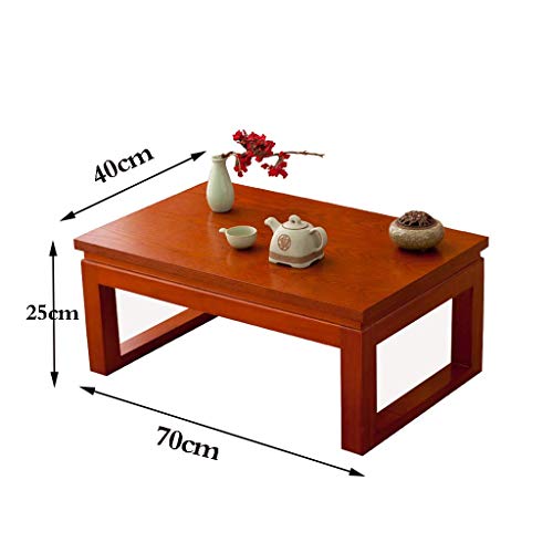 Mesa zen de madera maciza rectangular con acabado japonés tradicional 6