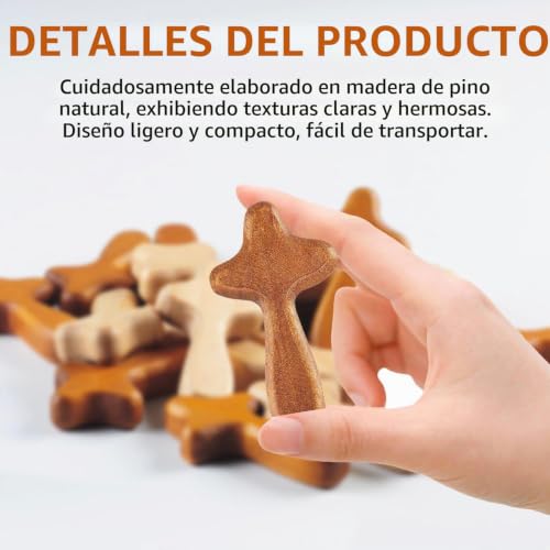 Miniatura 3 de Gtyhh 12 Piezas Cruces De Madera, Artesanías De Madera, Mini Cruces, Cruces Livianas Y Portátiles