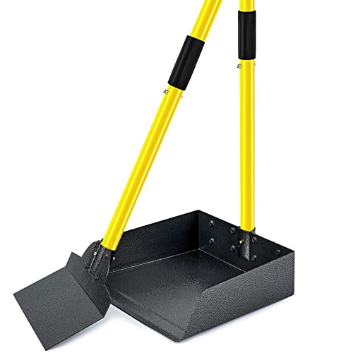 Image of Pooper Scooper for Large Dogs, Adjustable Long Handle Metal Tray and Spade Poop Scooper for Dogs with Bin for Pet Waste Removal, No Bending Clean Up Pooper Scooper for Medium and Large Dogs