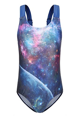 Image of Girls One Piece Swimsuits Tie Dye Bathing Suit Hawaiian Summer Swimwear for Girls 3-16 Years