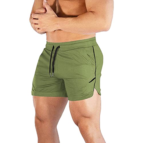 Ceht Mens Athletic Shorts Quick Dry Bodybuilding Mens Workout Shorts Gym Shorts For Men With Pockets Army Green #TOP1