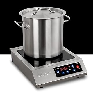ChangBERT Induction Cooktop 208-240V 3200W NSF certified Commercial Grade Burner Pro Chef Professional Range High Power 18/10 Stainless Steel Housing Schott Glass