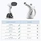 Homuserr Dampfglätter Steamer 1500W, LCD Tragbarer Dampfbügeleisen mit Dampfbürste, Schnelles Aufheizen in 20 Sekunden, 2 Dampfstufen, 300ml Großer Kapazität, Vertikaler und Horizontaler Dampfglätter