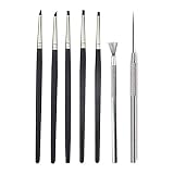 COMIART Artist Sculptural Supplies Tools Set,5pcs Size 0 Silicone Color Shaper Painting Brushes +1pc
