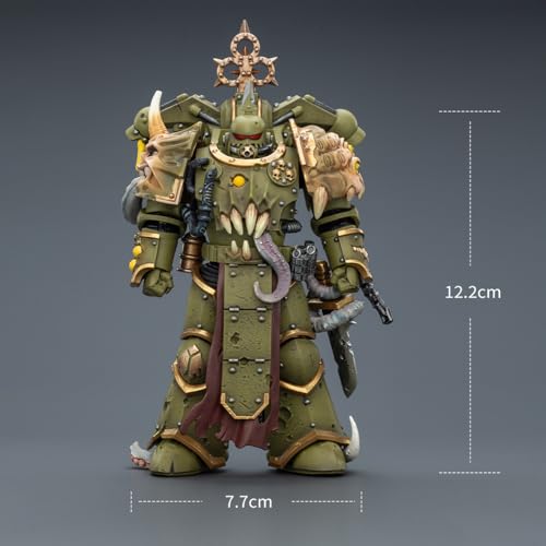 Image of JOYTOY Warhammer 40K Death Guard Plague Marine with Bubotic Axe and Plague Knife Action Figures Collectible Model Artifacts Birthday Gifts JT03608-4.8inch