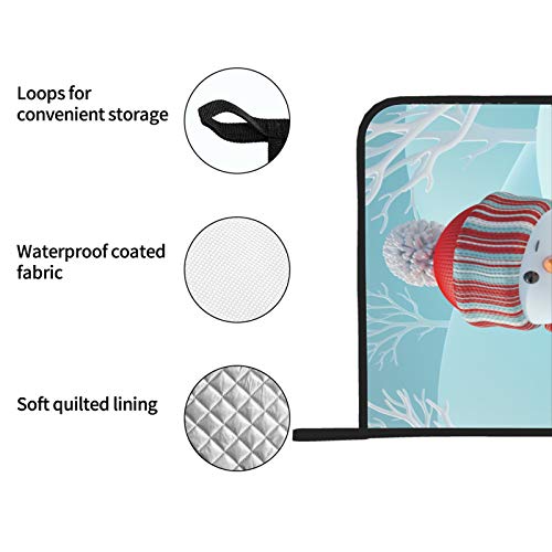 Happy White Snowman In Winter Heat Mat Heat Resistant Pot Holders For Kitchen 2 Pcs Pot Holder With Pocket 8×8 Inch For Cooking And Baking #TOP3