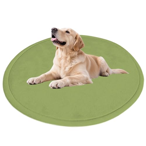 Tapis rond pour chiens apaisant et déhoussable lavable vert - 2