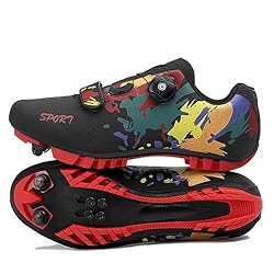 Hixingo Zapatilla de Ciclismo Hombre, Mujer Graffi...: CARACTERÍSTICAS : los zapatos de ciclismo están hechos de materiales de alta calidad. Pestillo de montaña: la suela de montaña adopta un diseño de bloqueo, con una suela fuerte, agarre fuerte y conducción estable al aire libre. SEGURIDAD: Los zapatos...