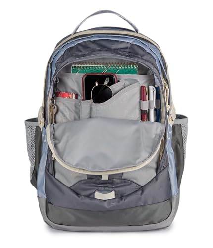Image of JanSport Odyssey 38L Laptop & Hiking Backpack, Fits 15 inch Laptop or 3 L Hydration Bladder, Grounded Grey, Tuck-Away Hip Belt, Dual Main Compartments, Ergonomic Padding, College & Travel Daypack