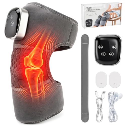 Snorthy Knie-Massagegerät, Knie-Massagegerät mit Wärme und Vibration bei Arthritis, kabelloses Heiz-Massageband mit Pulsfunktion zur Entspannung von Ellbogen und Schultern, wiederaufladbares Massagege
