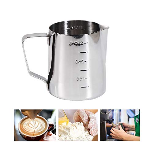 image for Unknown Coffee Milk Frothing Pitcher Cup with Measurement Inside Therm