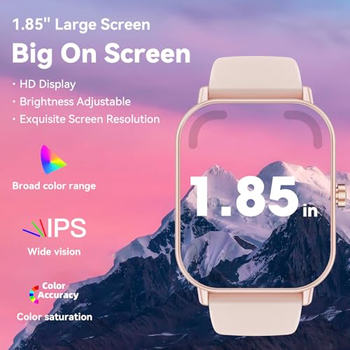 Smartwatch voor heren Dames Beantwoorden/bellen, 1,85''HD smartwatch met 24/7 hartslag SpO2-slaapmonitor, 110+ sportfitnesshorloge, IP68 waterdichte activiteitstracker voor Android iOS - Afbeelding 3