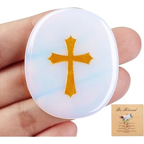 XIANNVXI Opal Crystal Cross Worry Stone Cover