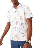 Chubbies Performance Mens Polo Stretchy, Breathable Golf Polo Mens Polo Shirts Short Sleeve (Dude Where's Macaw, Large)