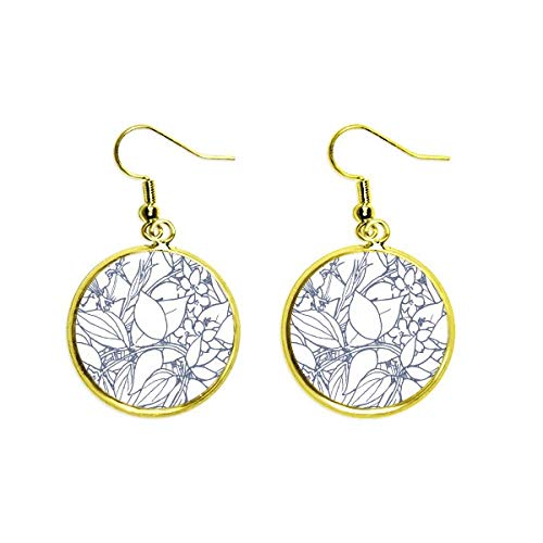 Pendientes dorados de planta para un look de oficina sofisticado o cenas de noche artísticas