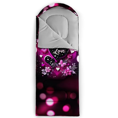 Image of QOOMO Ball Flower Camping Sleeping Bags,3 Season Warm & Cool Weather,Lightweight,Waterproof Sleeping Bags for Adults & Kids,Traveling,and Outdoors,Camping Gear Equipment