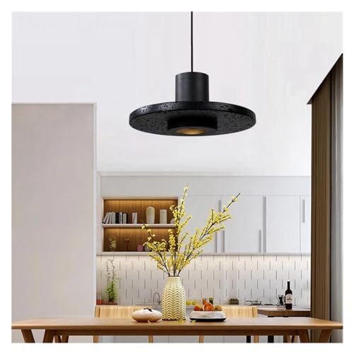 Lampe suspendue noire LED moderne pour chambre et café