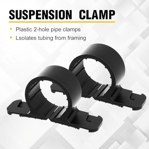 Image of Briwooody 50 Pack 1 1 /4 Inch Pipe Supports Suspension Clamp Pipe Clamps Pex Clamps for Pex, Copper, CPVC(Black)