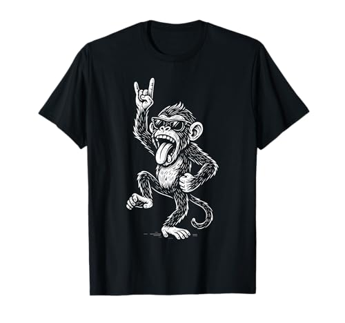 Rock Music Funny Heavy Metal Monkey Design T-Shirt