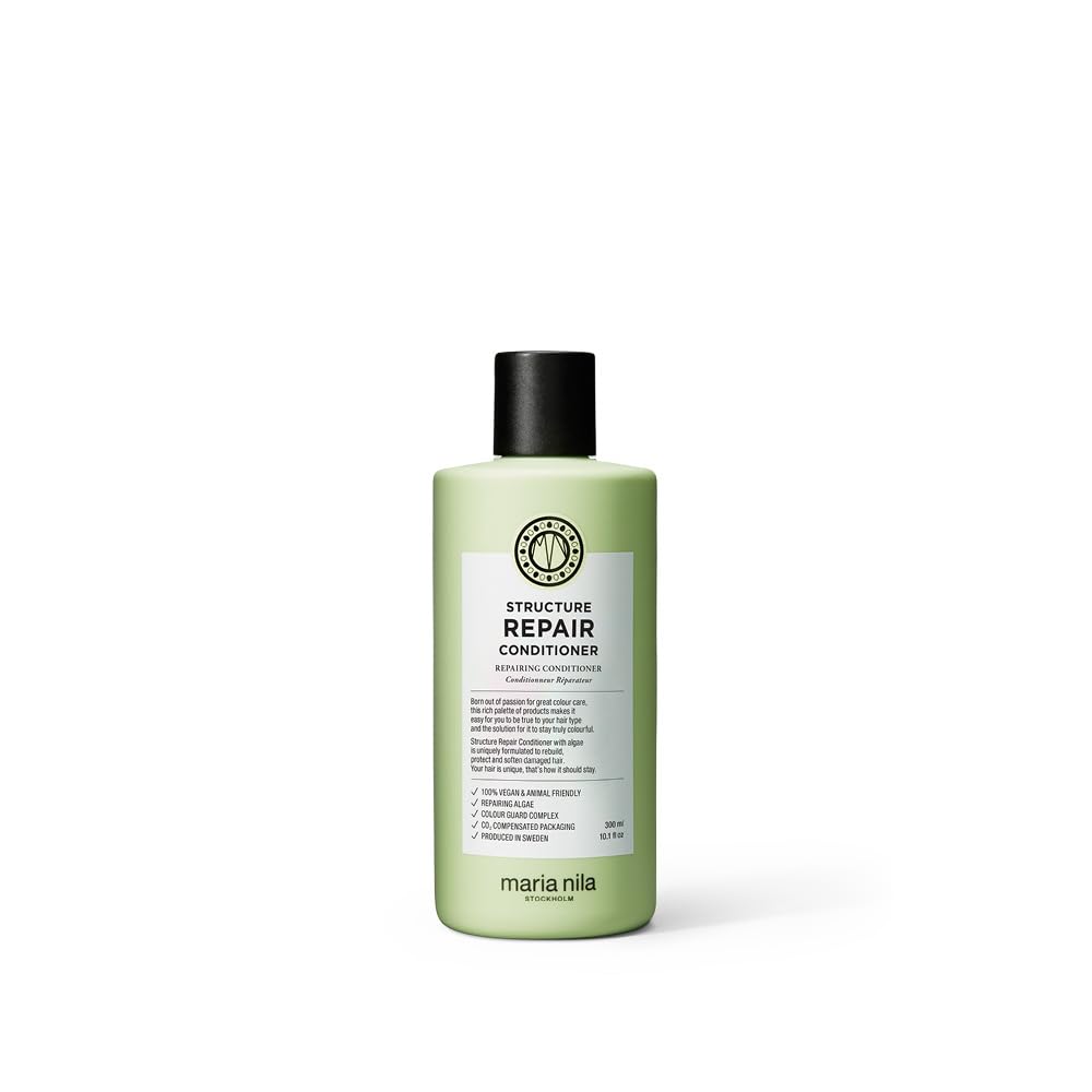 Maria Nila Structure Repair, For Damaged & Chemically Treated Hair, Algae Extract Rebuilds & Moisturizes, 100% Vegan & Sulfate/Paraben free