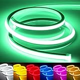 SPAHER 100V LEDテープライト LEDネオンライト 高輝度 IP65防水 120SMD/M 間接照明 配線不要 プラグアンドプレイ 折り曲げ自在 強力発光 切断可能 長持ち 棚下照明 屋内外 装飾用 新年/クリスマス飾り（グリーン 50メートル×2巻）…