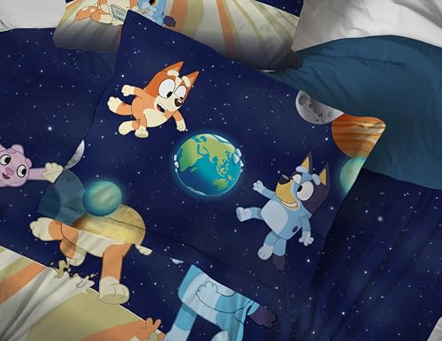 Image of Bluey Bingo Twin Comforter Set 5 Piece Soft Kids Cartoon Bedding, Blue