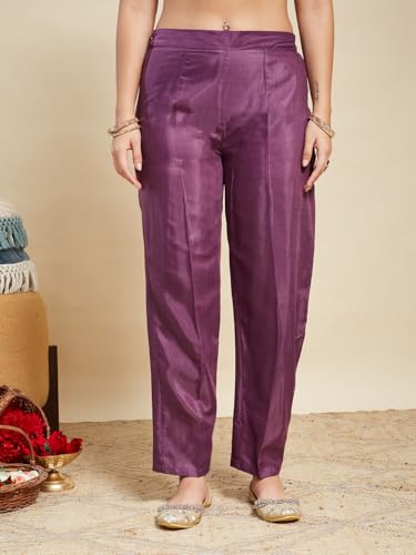 Image of MOKOSH Women's Embroidered Silk Anarkali Kurta Pant with Dupatta | Anarkali Kurta Set | Embroidered |Occasion & Festive Traditional | 3 Piece Outfit