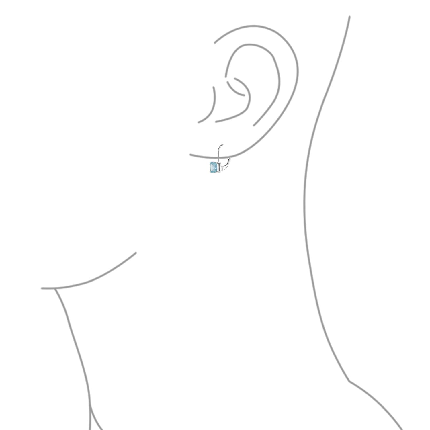 Klassische Braut 1-2 Ct Simulierte Edelstein Cubic Zirkonia Quadrat Prinzessschliff Solitaire Quadrat AAA CZ Leverback Ohrringe Für Frauen, Vergoldet Mit .925 Sterlingsilber In Geburtssteinfarben
