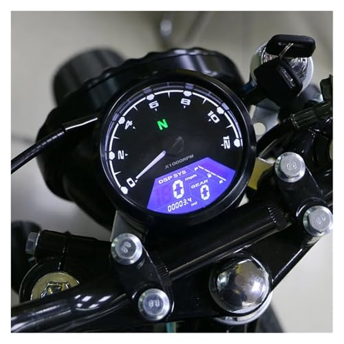 Tachymètre moto LED multifonction odomètre compteur vitesse et jauge d'huile