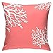 Federa Bella Oceano Corallo Rosa Ramo Reef Natura Rosso Bianco Decorativo Fodere per Cuscini Morbidi Fodere per Cuscini in Poliestere 45x45 cm