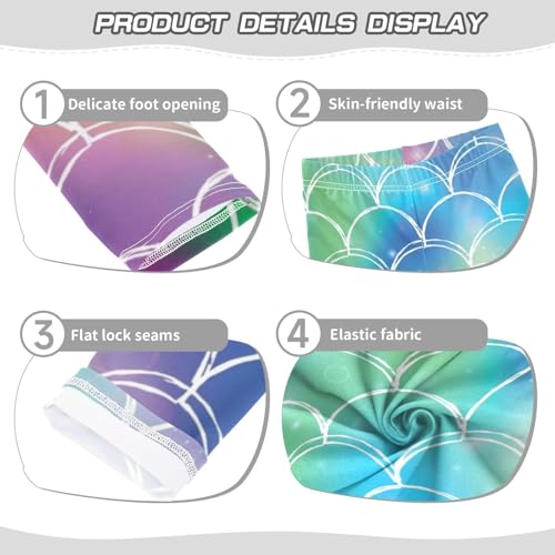 Girls' Leggings Ankle Length Printed Leggings Princess Rainbow Scale Soft Comfortable Pants for Kids 4-10 Years4