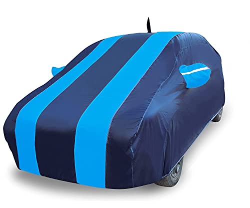 Image of Auto Hub Car Cover Compatible with Maruti Swift (Model : 2013-2017) with Antenna & Mirror Pocket, Weather Proof, Triple Stitched, Swift Car Cover- Navy-Blue