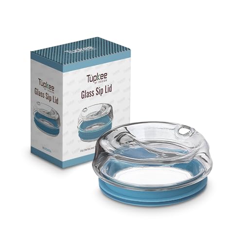 Tupkee Glass Sip Lid, Replacement Lid for 14oz & 8oz Double Wall Tumbler