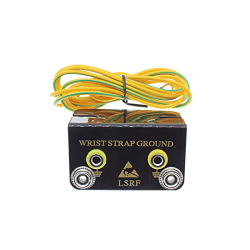 Image of L-Type Anti-Static ESD Ground Socket Dual Banana Plugs Ground Connector with 71inch Grounding Cable for Static Wrist Strap Grounding Pad Table Mat