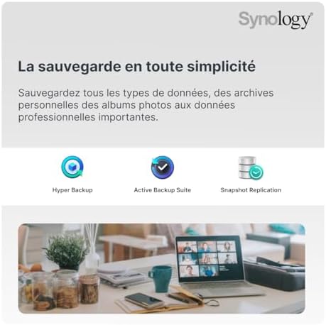 Bild 3 - Synology DS223 2-Bay Diskstation NAS (Realtek RTD1619B Quad-Core 2GB Ram 1xRJ-45 1GbE LAN-Port), Schwarz