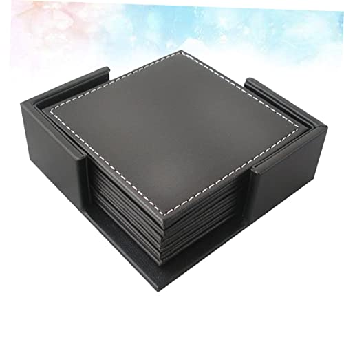 Sets de table en PU chic pour table basse | Décoration de bureau moderne noire