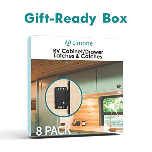 Acimone 8 Pack Cabinet Door Latch/Rv Drawer Latches, 8 Pull Force Latch, Holder For Home/Rv Cabinet With Mounting Screws, Perfect For Rv, Camper, Motorhome, Trailor, Oem Replacement #TOP5