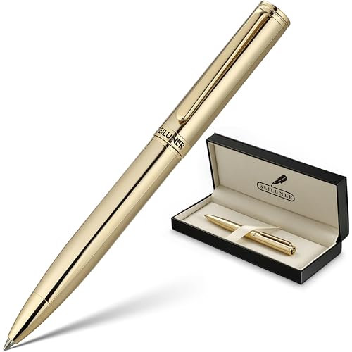 Image of BEILUNER Gold Gel Pen, Stunning Luxury Pens with 24K Gold Plating, Black Ink Refill, Executive Gift Set for Family & Friends, Writing, Fancy, Office, Retractable, Graduation Gifts, Nice Designer Pens