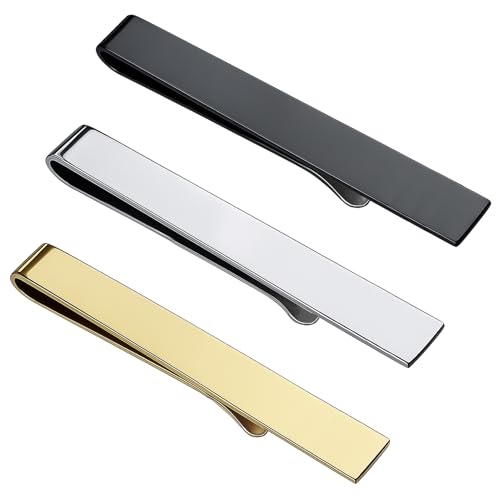 Image of Roctee Men's Tie Clip For Skinny Ties, 3 Pack Small Tie Clip For Men, Tie Clasp Pinch Necktie Clip On Shirt Tie, Suitable For Business Metting Wedding Birthday Gift Father Boyfriend Son