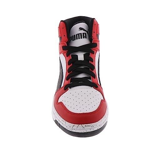 Image of PUMA Rebound Layup Scratch Mens Basketball 7 DM US WhiteBlackRed