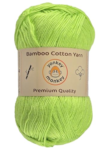 Image of 10-Pack of Yonkey Monkey 500 Grams Yarn - 70% Rayon derived from Bamboo, 30% Cotton - Imported (Subtle Green)