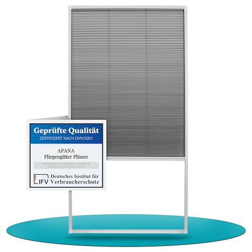 APANA Fliegengitter Plissee für Dachfenster 80x160 cm – Insektenschutz zum Zuschneiden aus Aluminium & Polyester – Mückenschutz für Dachschrägenfenster mit Bürstendichtung APANA Fliegengitter Plissee für Dachfenster 80x160 cm – Insektenschutz zum Zuschneiden aus Aluminium & Polyester – Mückenschutz für Dachschrägenfenster mit Bürstendichtung