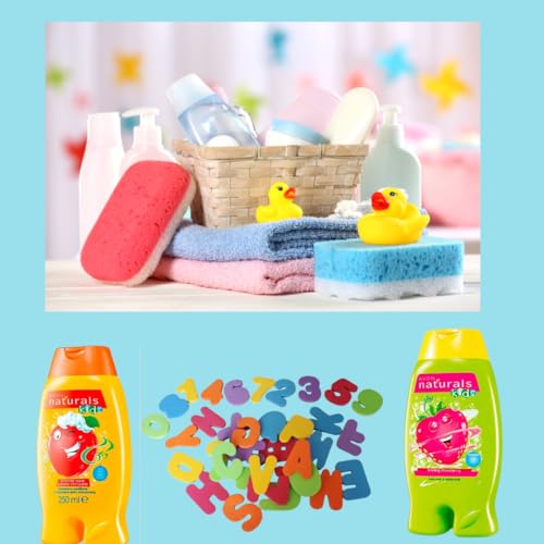 Kids Strawberry Body Wash & Bubble Bath 250ml Bundle Amazing Apple Shampoo & Conditioner 250ml And Enjoy The 36-Piece Set Of Alphanumeric Letter Foam Bath Puzzle, Perfect For Bath Time Fun - Image 7