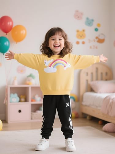 DDSOL Toddler Girls Sweatshirt Cotton Sweater Long Sleeve Shirt Little Kids Pullover Tops 2-7 Years2