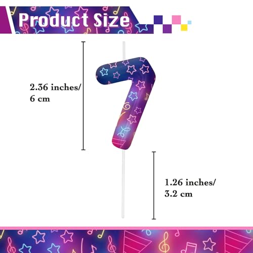 Image of Purple Number 7 Birthday Candles, Cartoon Themed Cupcake Toppers for Boys Girls Cake Decorations, Cake Toppers, Birthday Decorations Party Supplies, Number Candles for Party Decor