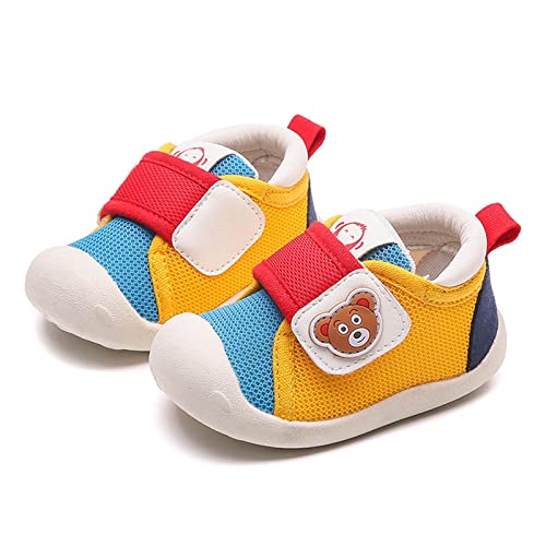 Shoes Boy Girl Infant Sneakers Non Slip First Walkers 6 9 12 18 24 Months Toddler Boy Winter Shoes (Yellow, 18-24Months) #TOP4