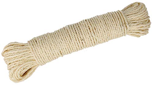 Lantelme Sisalseil 30 oder 60 Meter Natürliches Seil aus Sisalfaser Ø 4mm | Sisal für Kratzbaum Katzenbedarf Heimwerken Basteln Möbelbau und Dekoration | Vielseitig (600, Zentimeter)