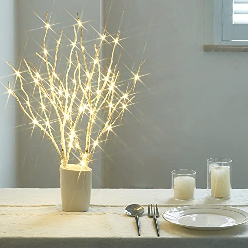 Birchlitland Lighted Birch Branches with Timer Battery Operated 18IN 70L Warm White LED Fairy Lights, Artificial Decorative Branch Lights for Home and Holiday Decoration Indoor Outdoor by Birchlitland - Image 6