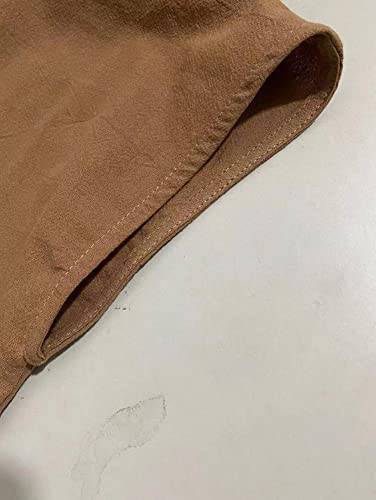 XTRANSF Women's Short Sleeve Cotton and Linen Dress (M,Black)