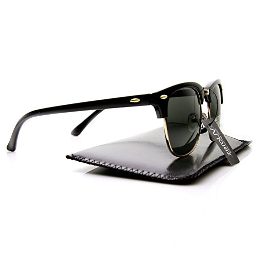 Image of zeroUV Half Frame Semi-Rimless Horn Rimmed Sunglasses